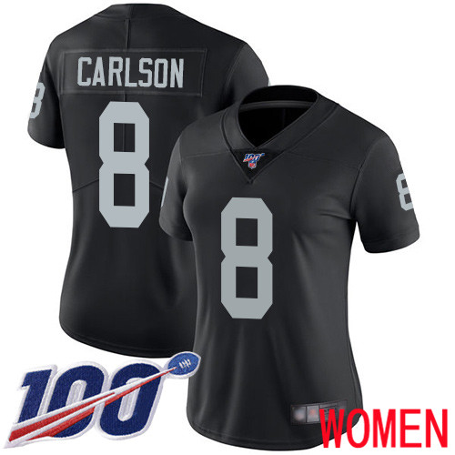 Oakland Raiders Limited Black Women Daniel Carlson Home Jersey NFL Football #8 100th Season Vapor Jersey